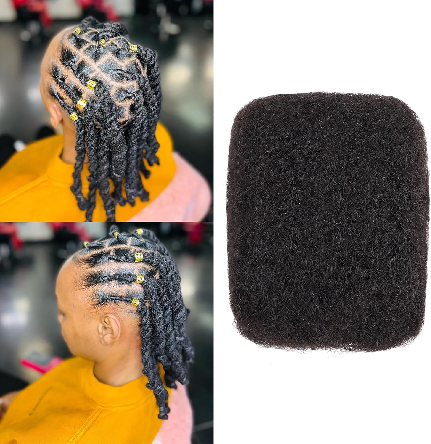 Extension cheveux naturel afro kinky, 8 pouces, noir naturel, 1 OZ/Pack