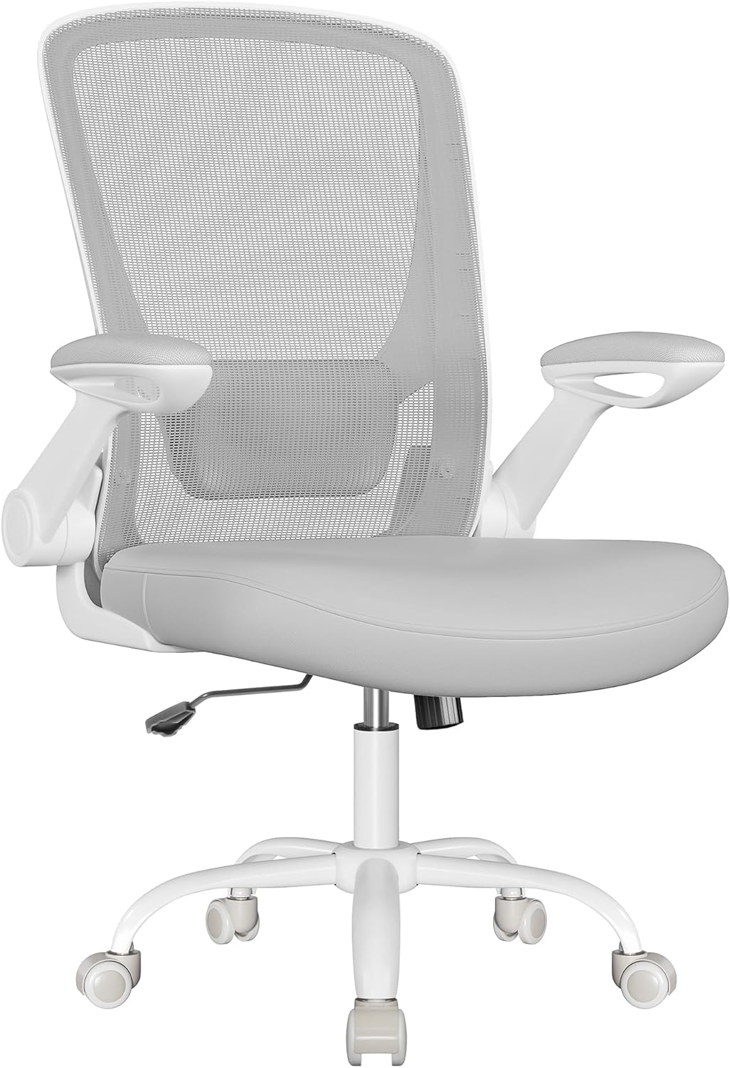SONGMICS - chaise de bureau - 53 cm - ergonomique, accoudoirs rabattables, support lombaire, OBN037G02