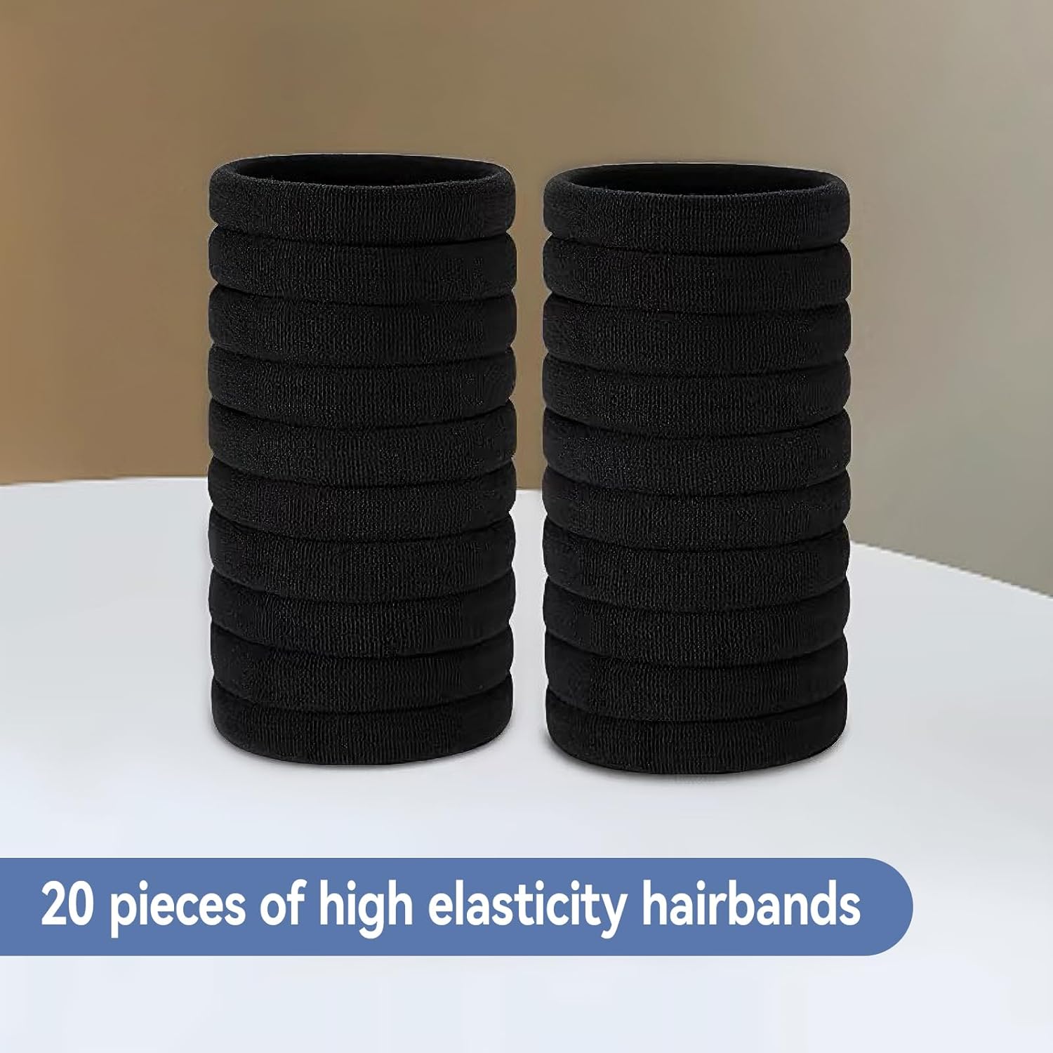 Elastique cheveux - lot 20 pièces - noir - accessoires coiffure, petit format