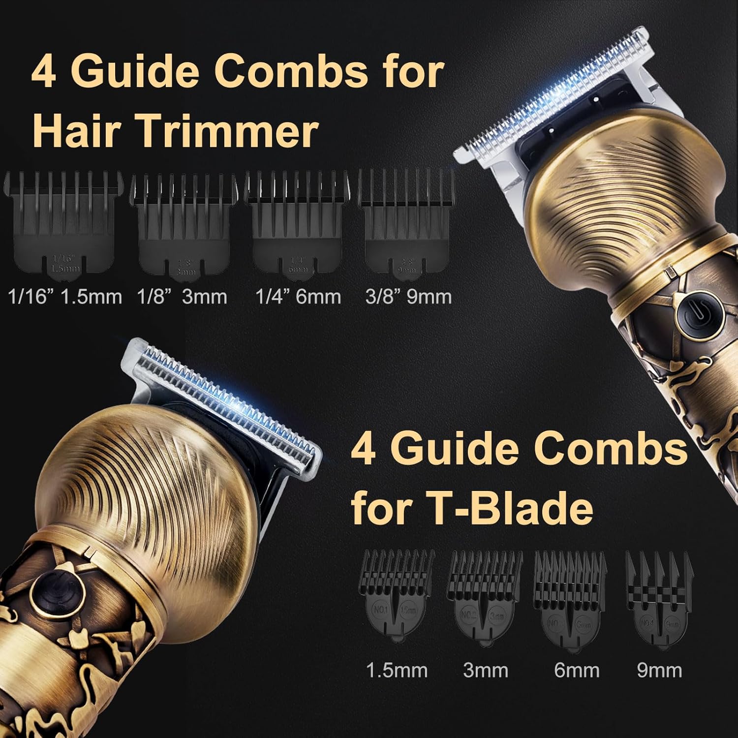 Tondeuse barbe homme – sans fil, rechargeable, lame en T, multi-usage, kit complet, idéal famille