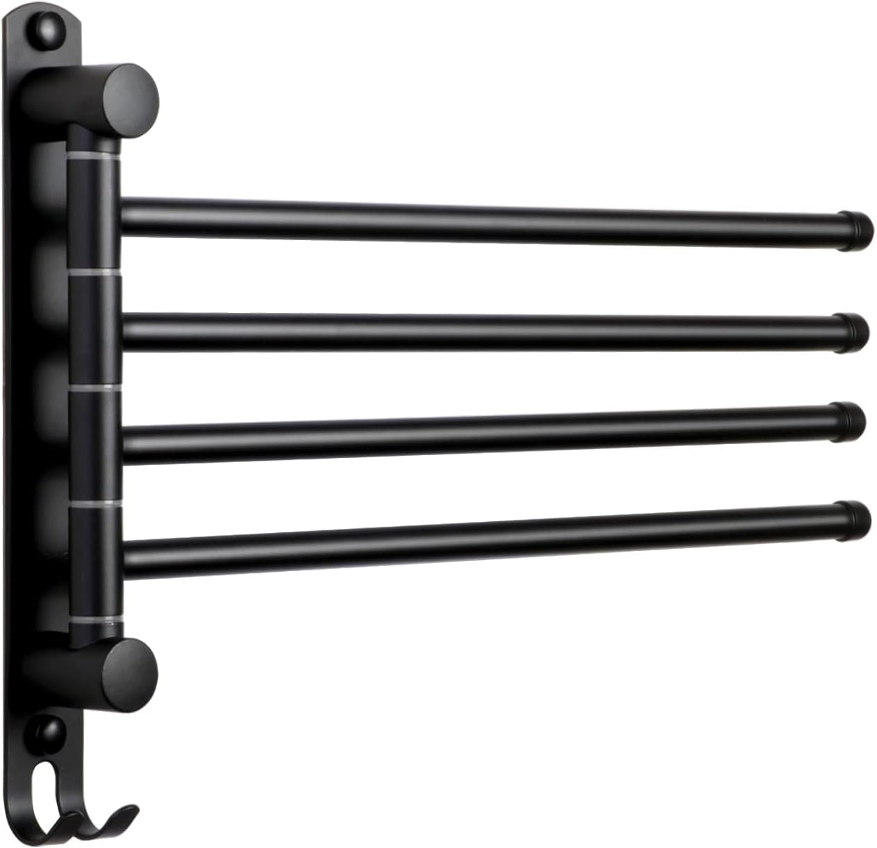 JSVER - Porte-serviettes 4 barres rotatives 180°, acier inox, mural, 42cm