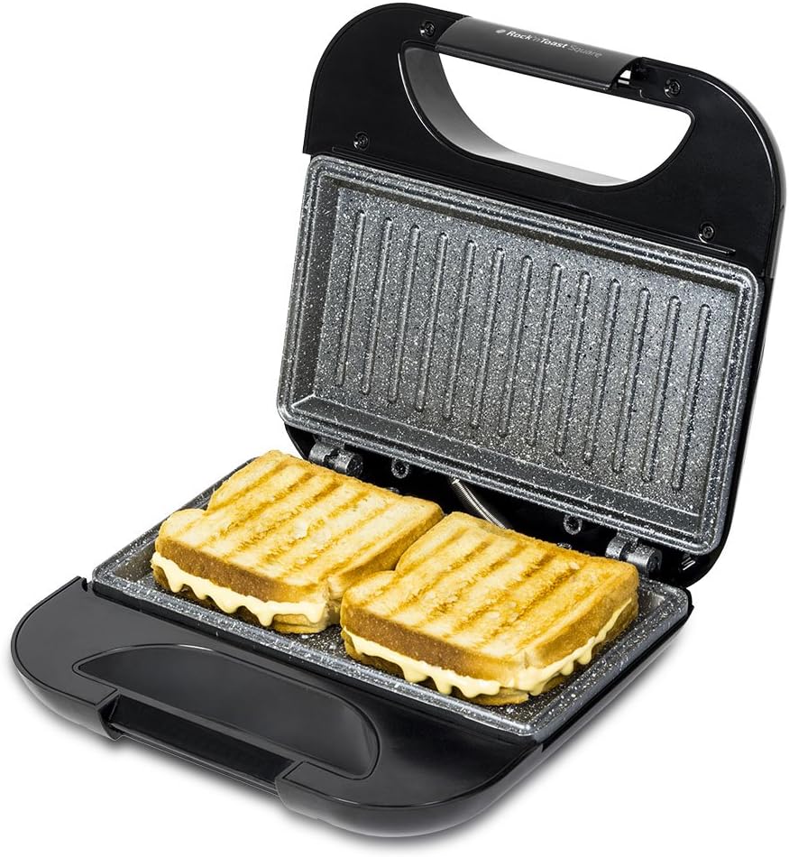 Cecotec - Rock'n Toast Sandwich Squared - 2 sandwiches - grill, antiadhésif, poignée froide, 750W