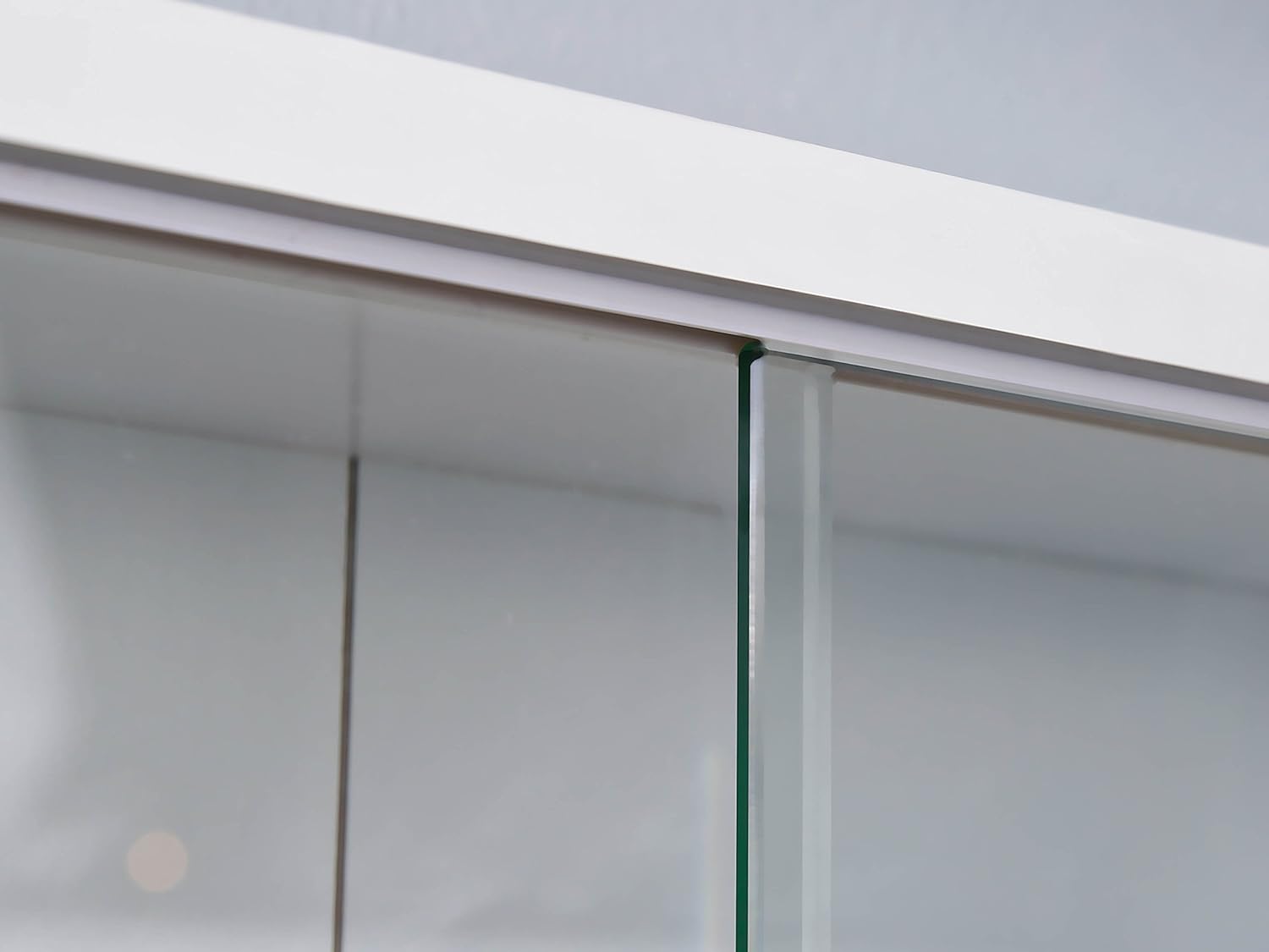 Inter Link - vitrine murale 80x60x9.5 cm - 4 étagères, MDF, blanc