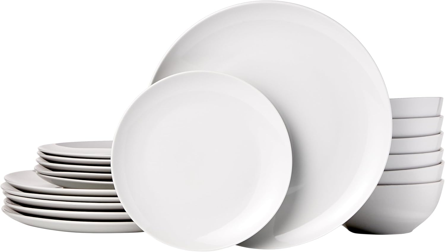 melyano Basics - service de table 18 pièces - porcelaine blanche - pour 6 personnes