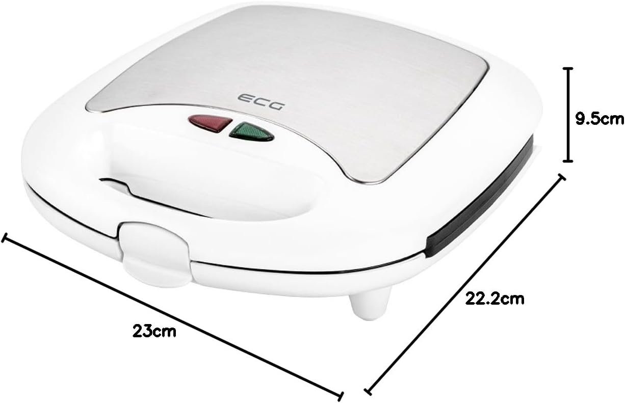 ECG - croque-monsieur 3en1 inox/plastique, blanc, multifonction - ECG399