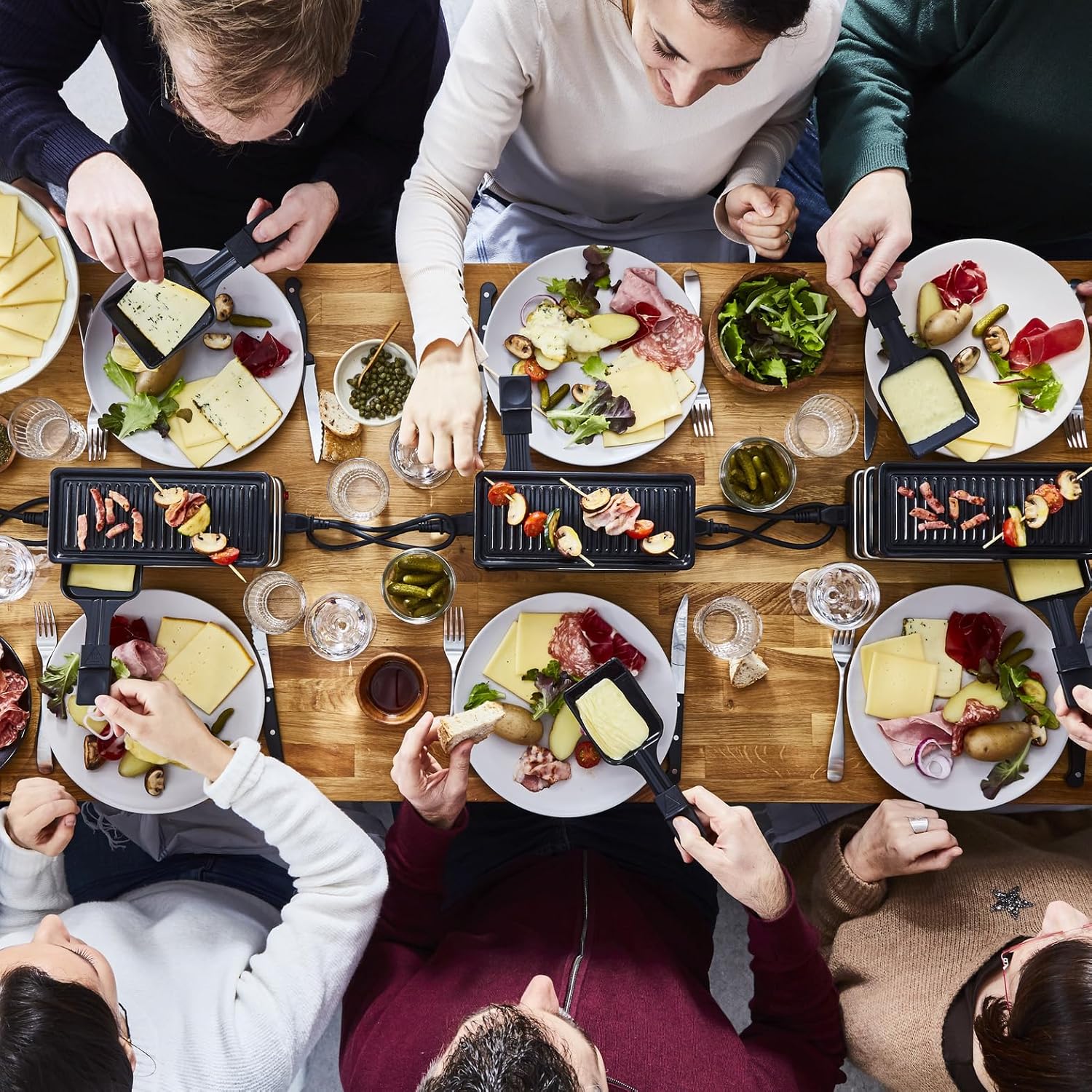Tefal - raclette Plug & Share, 2 pers, compact, prise intégrée YY5249FB