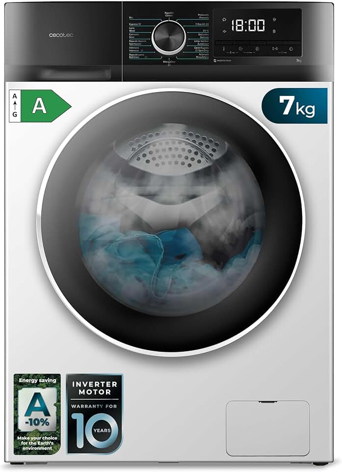 Cecotec - Bolero Dresscode 7500 - 7 kg, 1400 rpm, inverter, 16 programmes