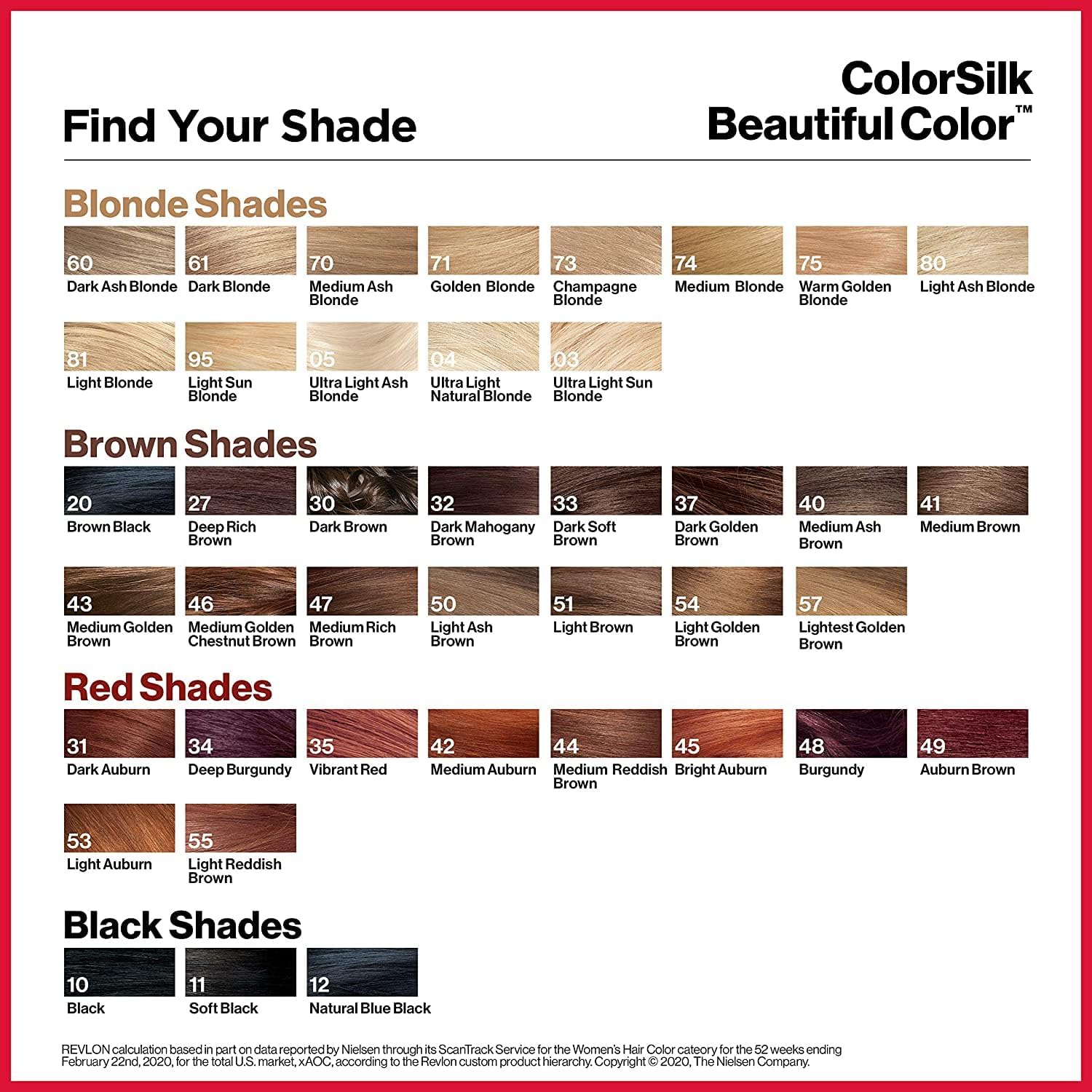 Revlon - Colorsilk Beautiful Color - coloration gel 3D, kératine, couvre 100% des cheveux blancs, 30 Châtain Foncé