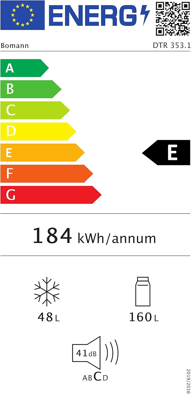 Bomann - 208L, noir/argent, E,