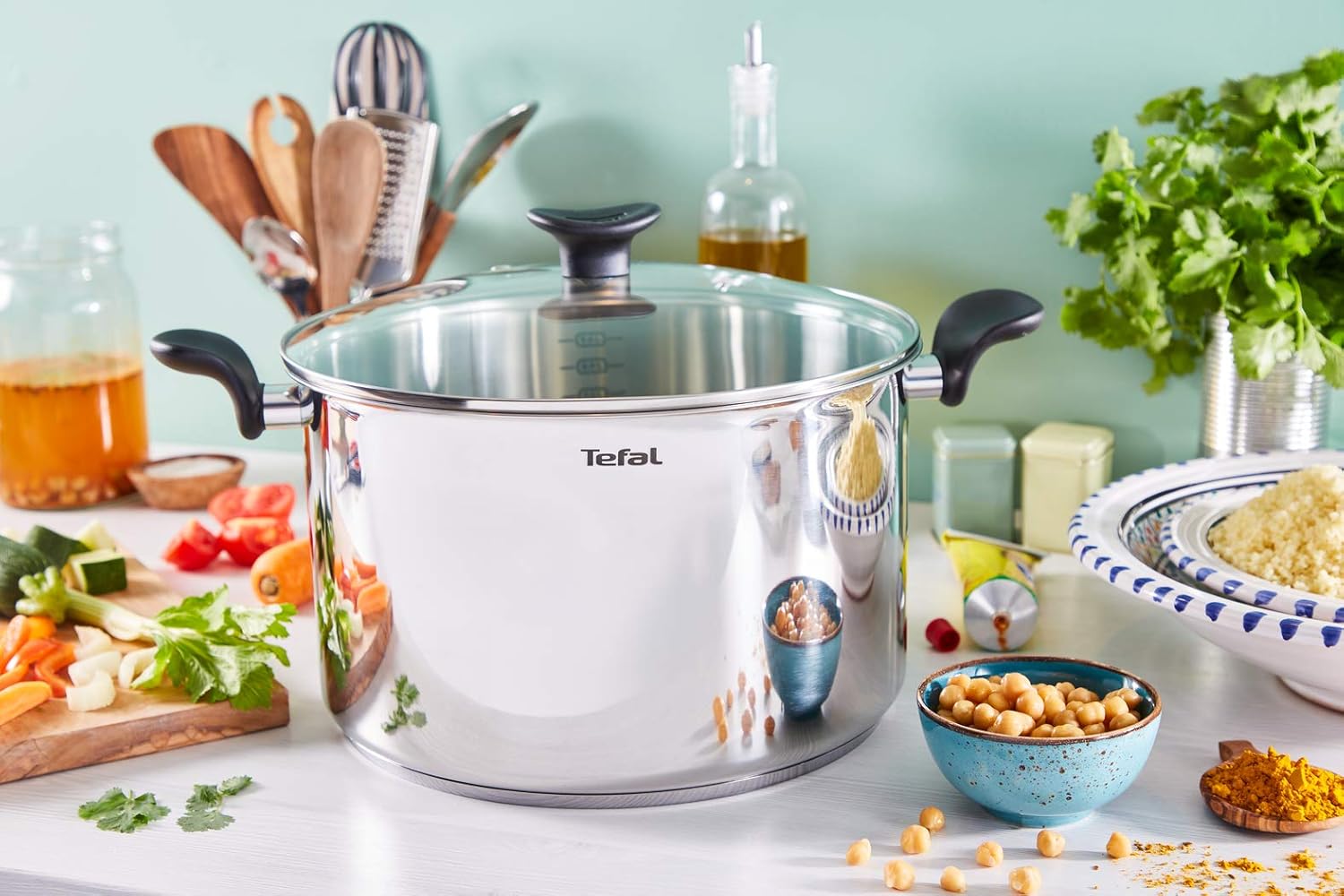 Tefal - Primary - Marmite 28 cm inoxydable induction, 10 ans garantie - E3086404