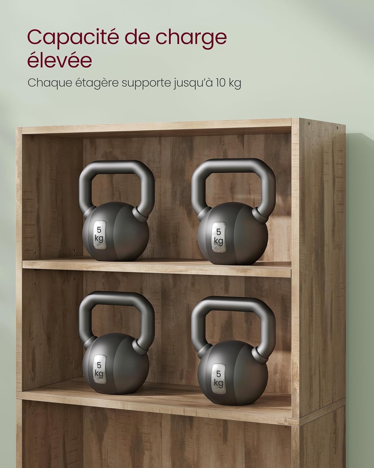 VASAGLE - étagère 6 niveaux - 24x60x160,7cm - rangement ouvert LBC166T50