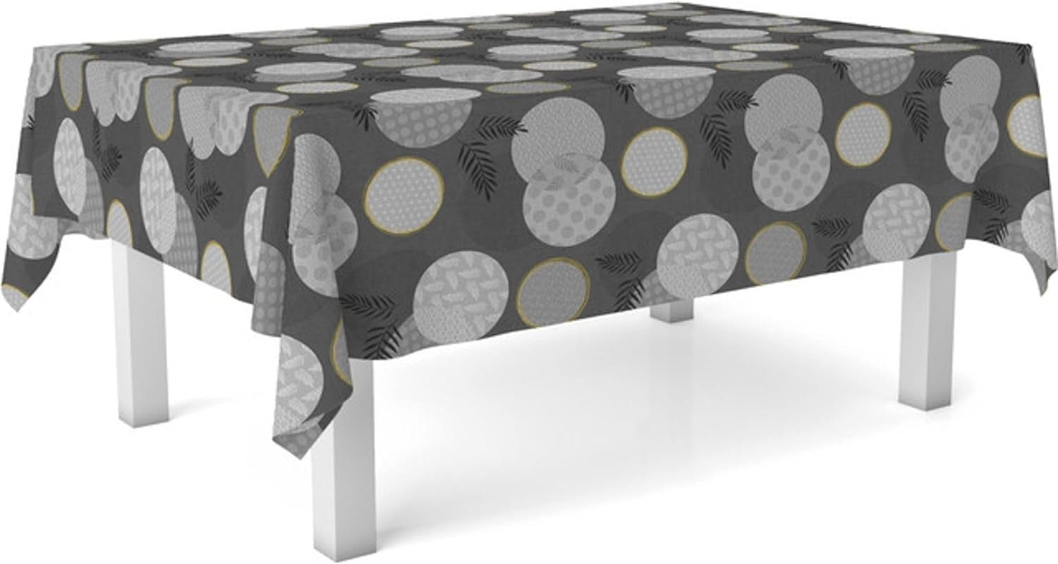 Nappe en toile cirée - Lens Noir - 300x140 cm - Anti-taches, imperméable, facile d'entretien
