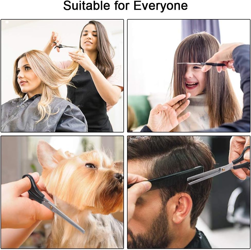 URAQT - Ciseaux de coiffure professionnel - 17,2cm - acier inox, peigne inclus