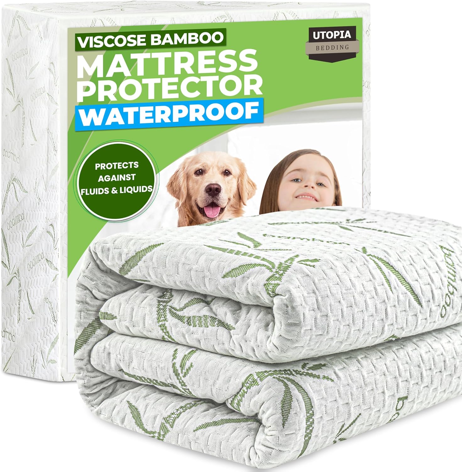 Utopia Bedding - protège-matelas visco premium - King Cal - imperméable, Oeko-Tex, respirant, élastique