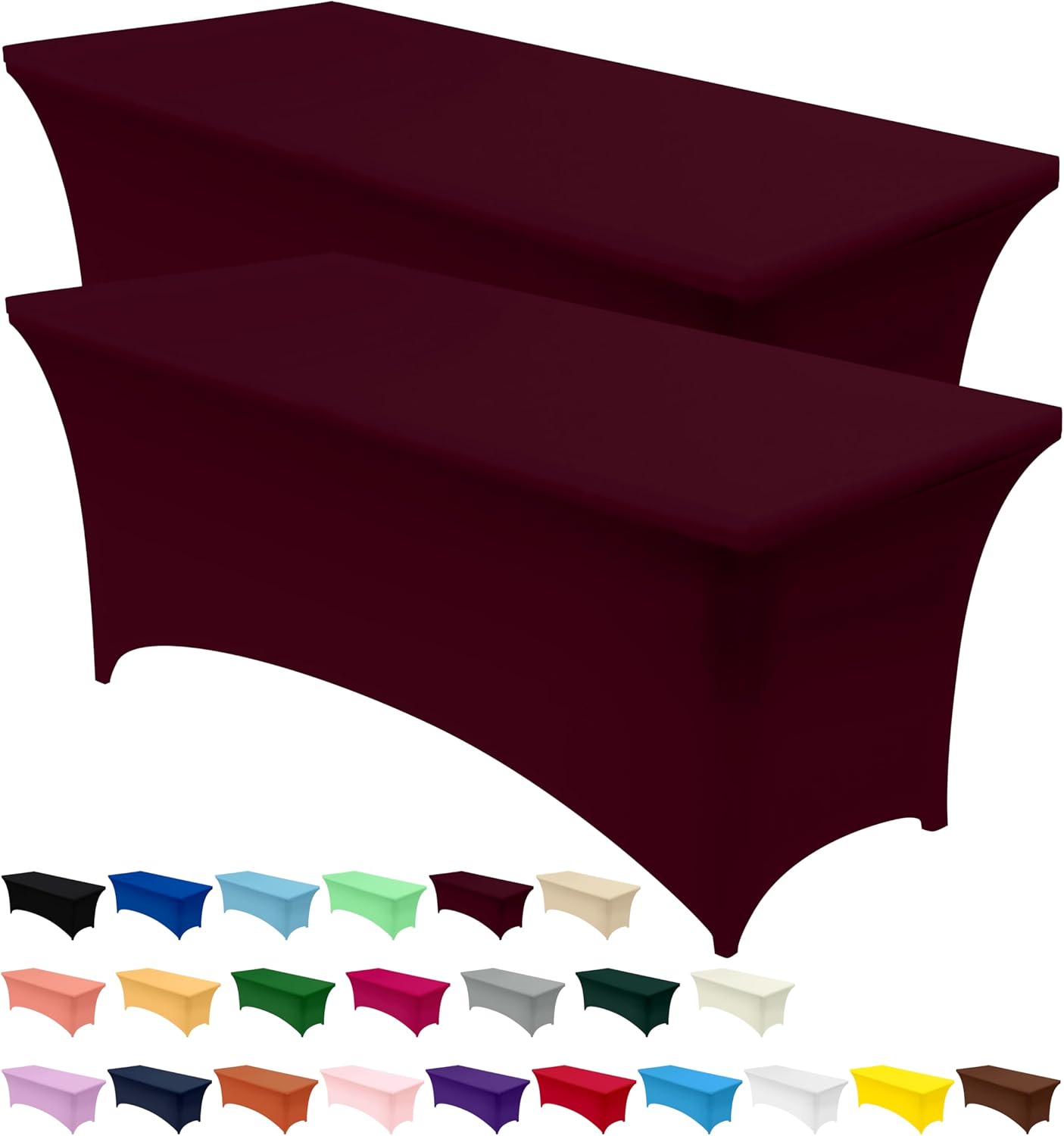 Utopia Kitchen - Lot de 2 nappes élasthanne 183x76x76cm - ajustées, lavables, infroissables, extensibles