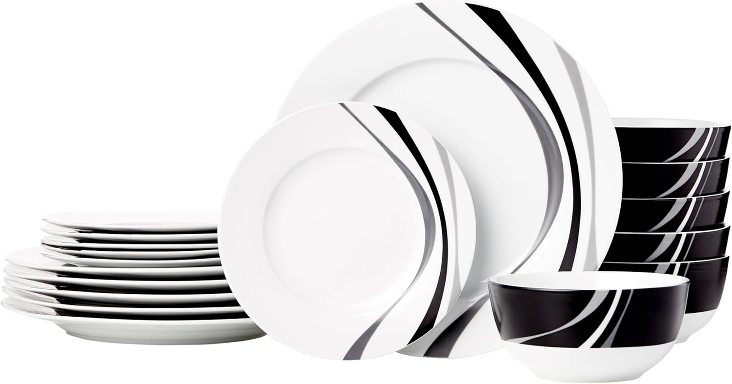 melyano Basics - Service de table Tourbillon - 18 pièces - pour 6 personnes