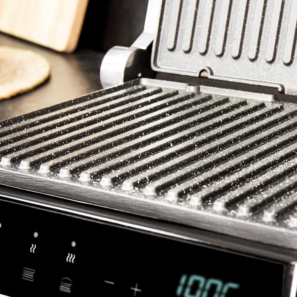 Cecotec - Rock’nGrill Smart - plaques amovibles, 180°, 2000W