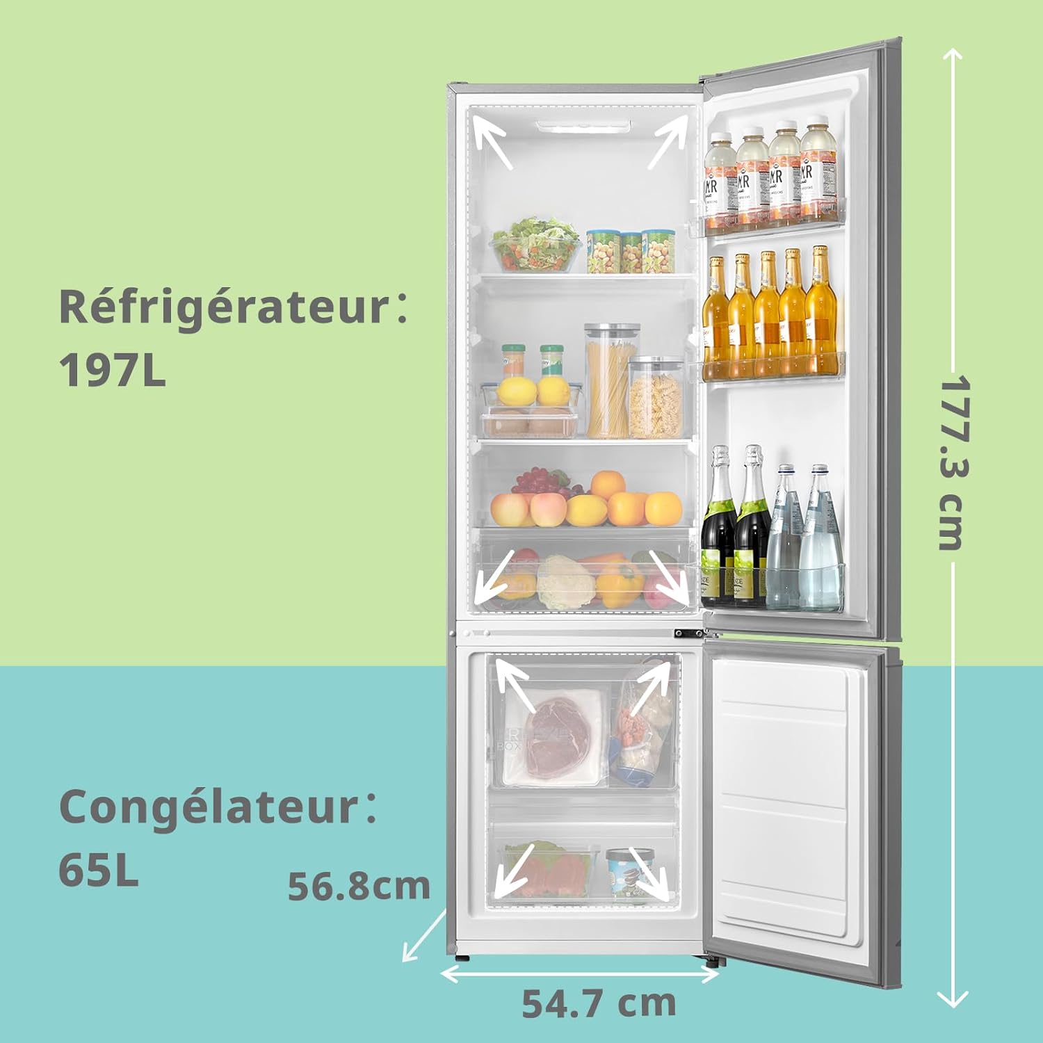 Comfee' -177,3cm - 262L Low Frost, LED