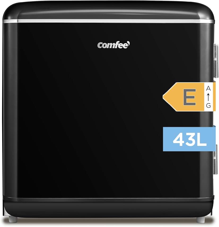 Comfee' - mini réfrigérateur rétro 47L, faible bruit, thermostat réglable, RCD50BL2EURT(E)