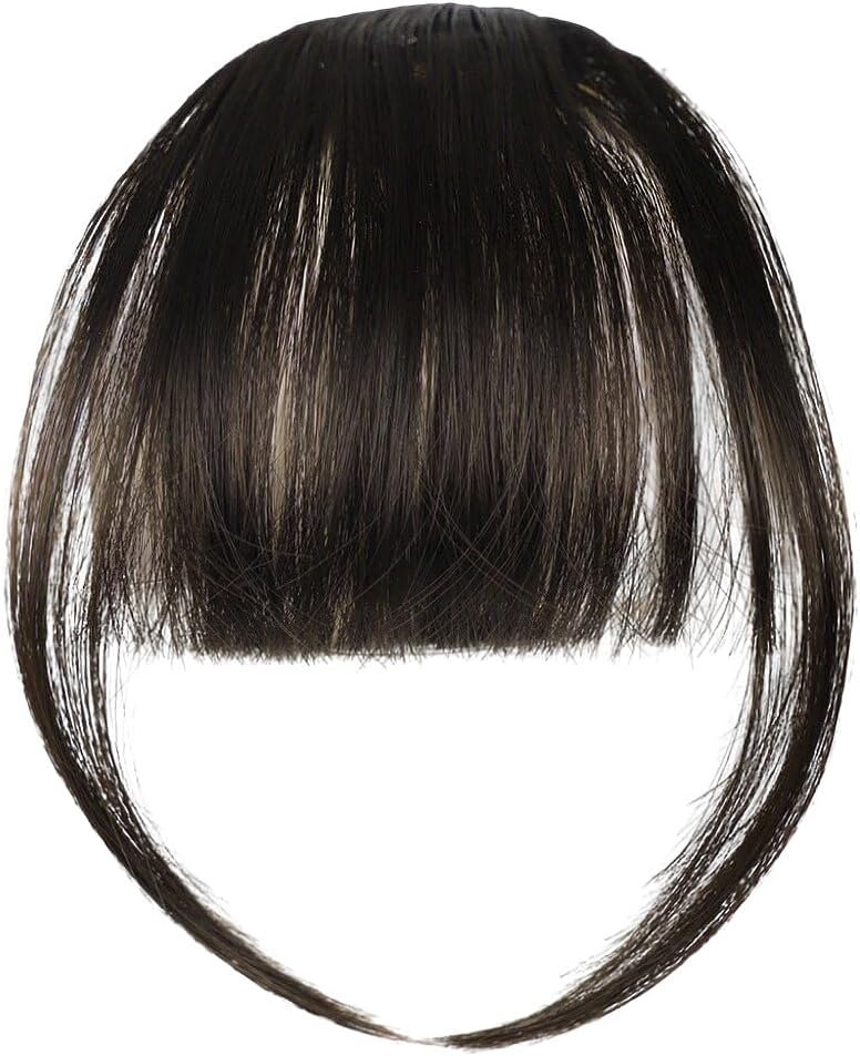 LOPHE - extensions à clipser - frange incurvée brun noir - transformation rapide
