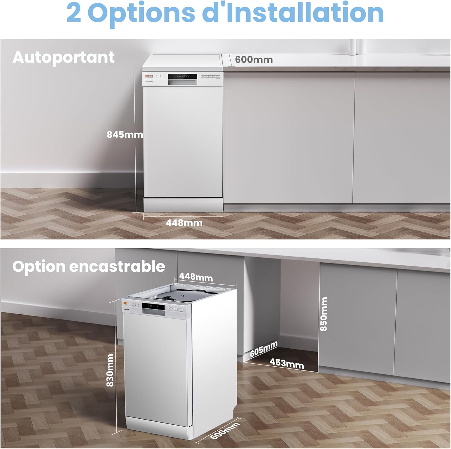 COMFEE' - 10 couverts, départ différé, paniers flexibles