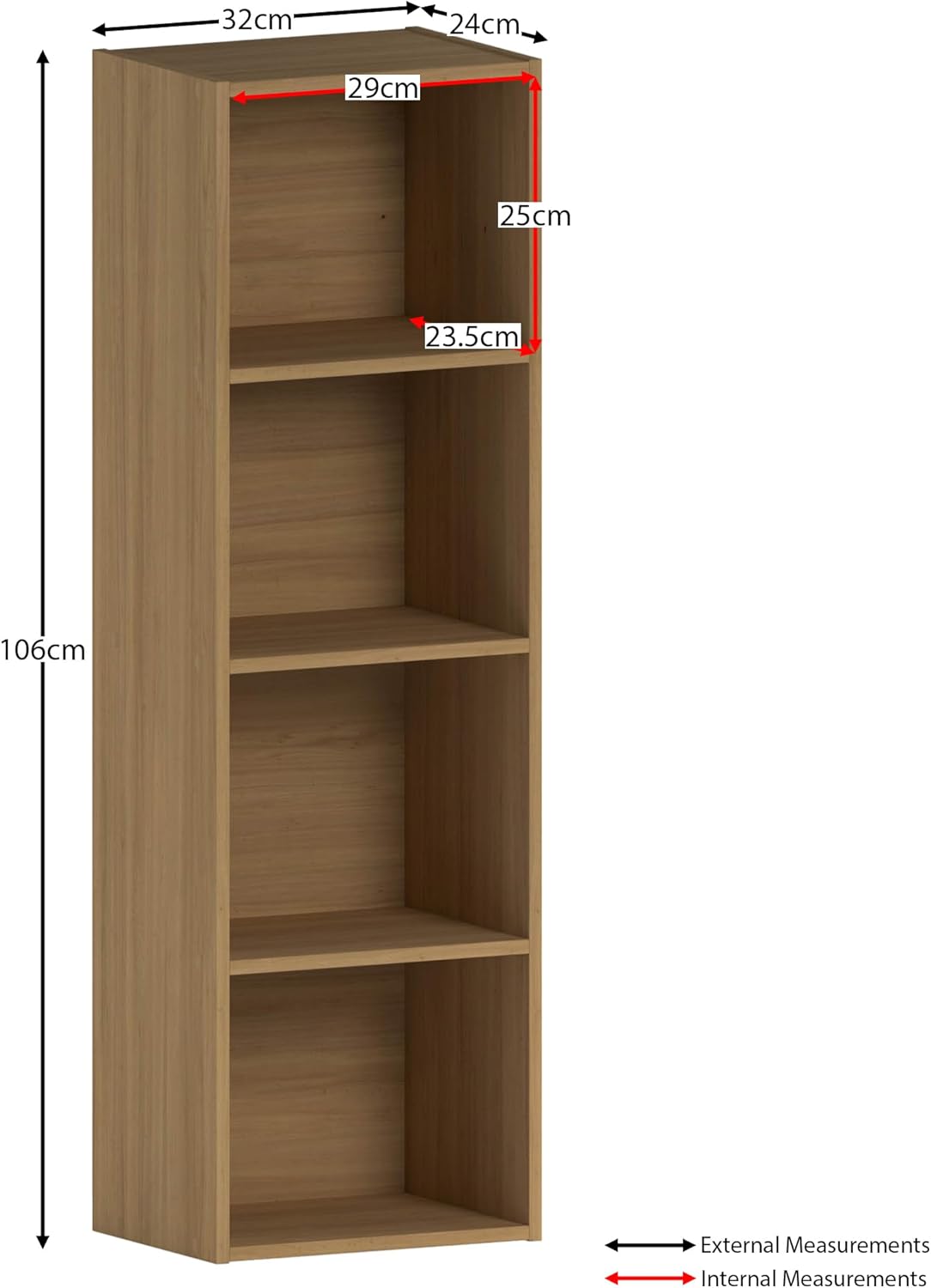 Vida Designs - Oxford séries 4 niveaux - 106x32x24cm - bibliothèque moderne