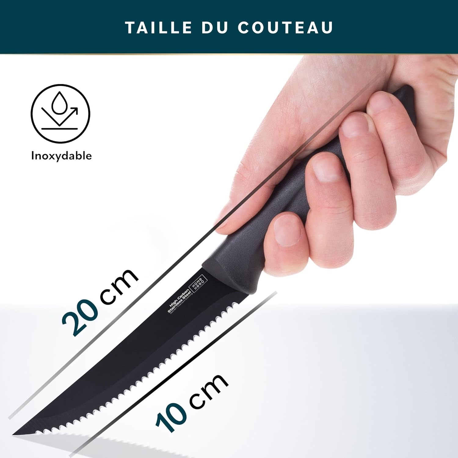 Home Hero - Cuisine Professionnel - set couteaux inox, aiguiseur inclus