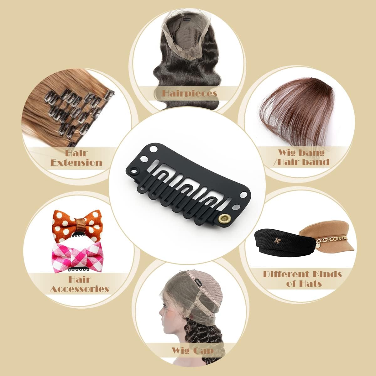 Dreamlover - clips métalliques perruque - 3 cm - fixation perruque lot 30