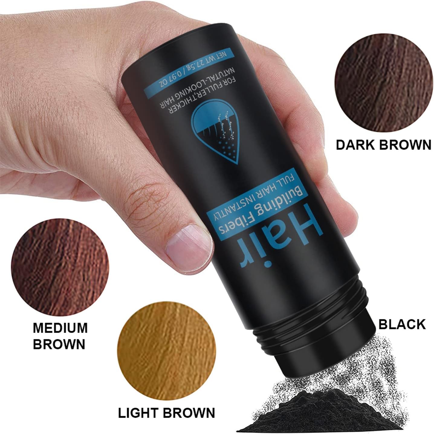 Fibres Capillaires - applicateur spray, poudre pro, correcteur clairsemé, brun clair