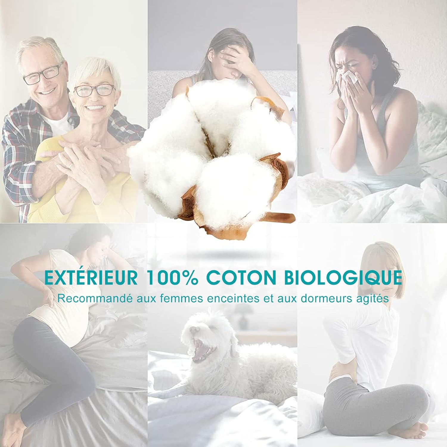 Surmatelas - microfibre matelassé 140x190cm - bonnet 38cm étendu - 2 personnes