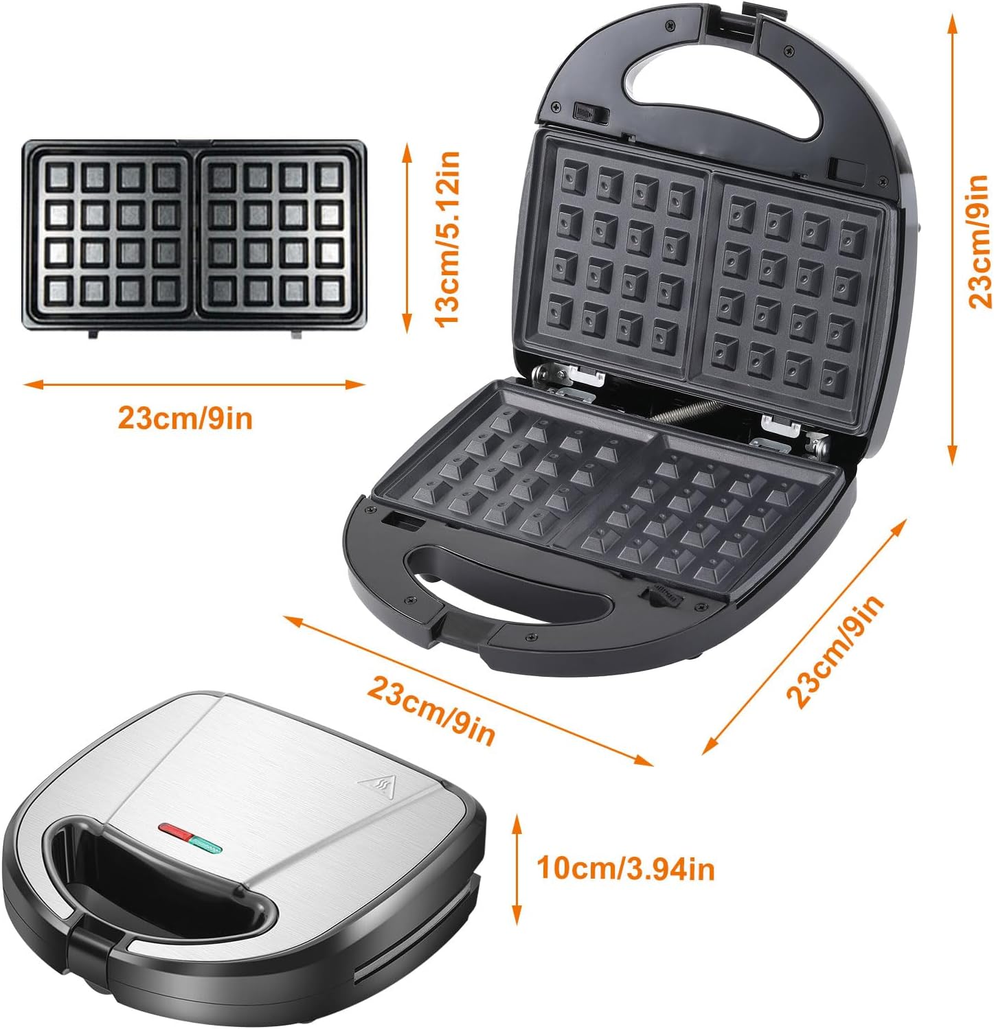 OKYUK - appareil à sandwich, 6 plaques, 750W, antiadhésif, petit-déjeuner