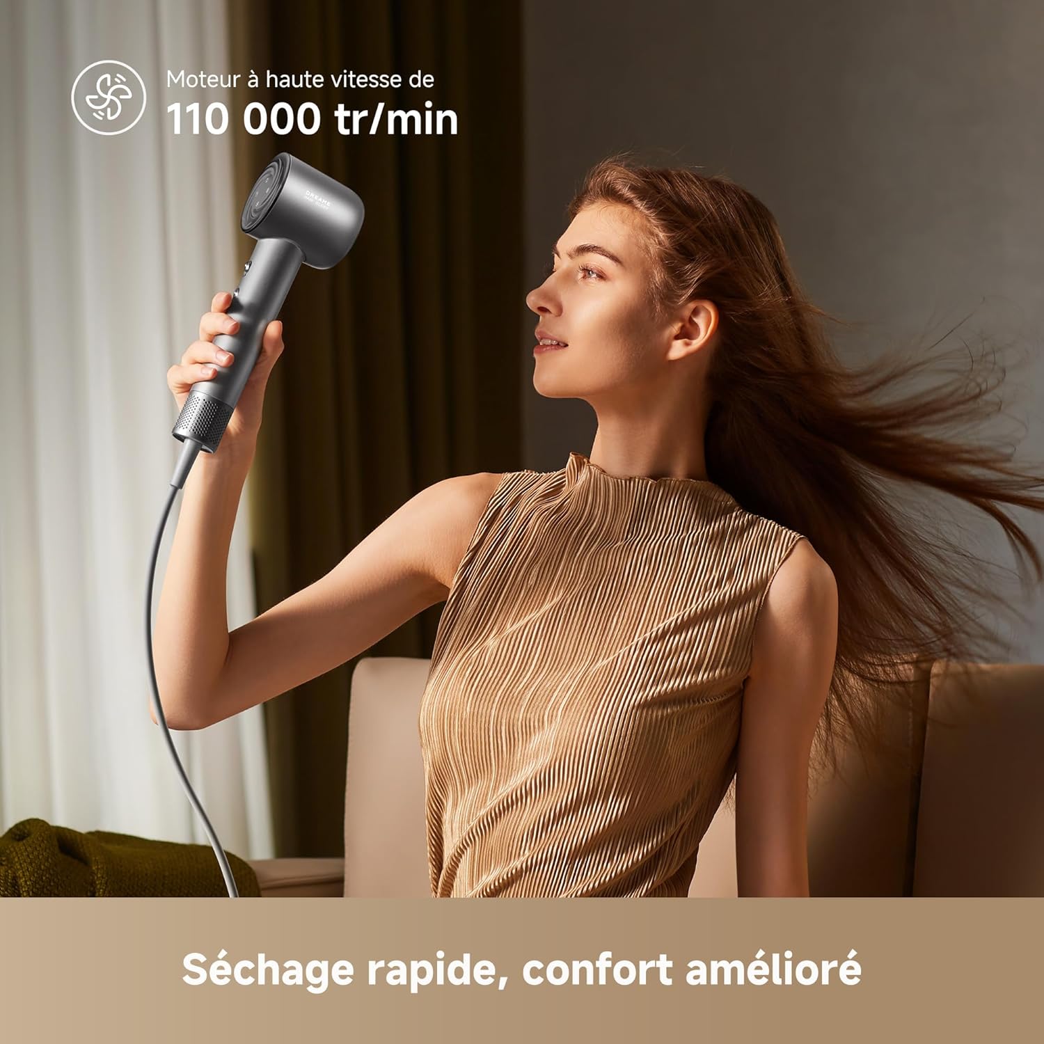 Dreame - Hair Glory Mix - 336g - 110 000tr/min, 3 embouts, ions, NTC