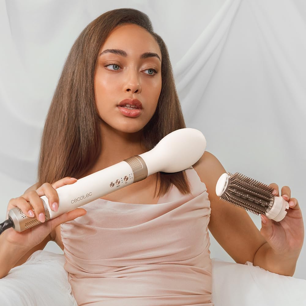 Cecotec - AirGlam 14in1 - Brosse soufflante 1400W, 3 temp., 14 têtes