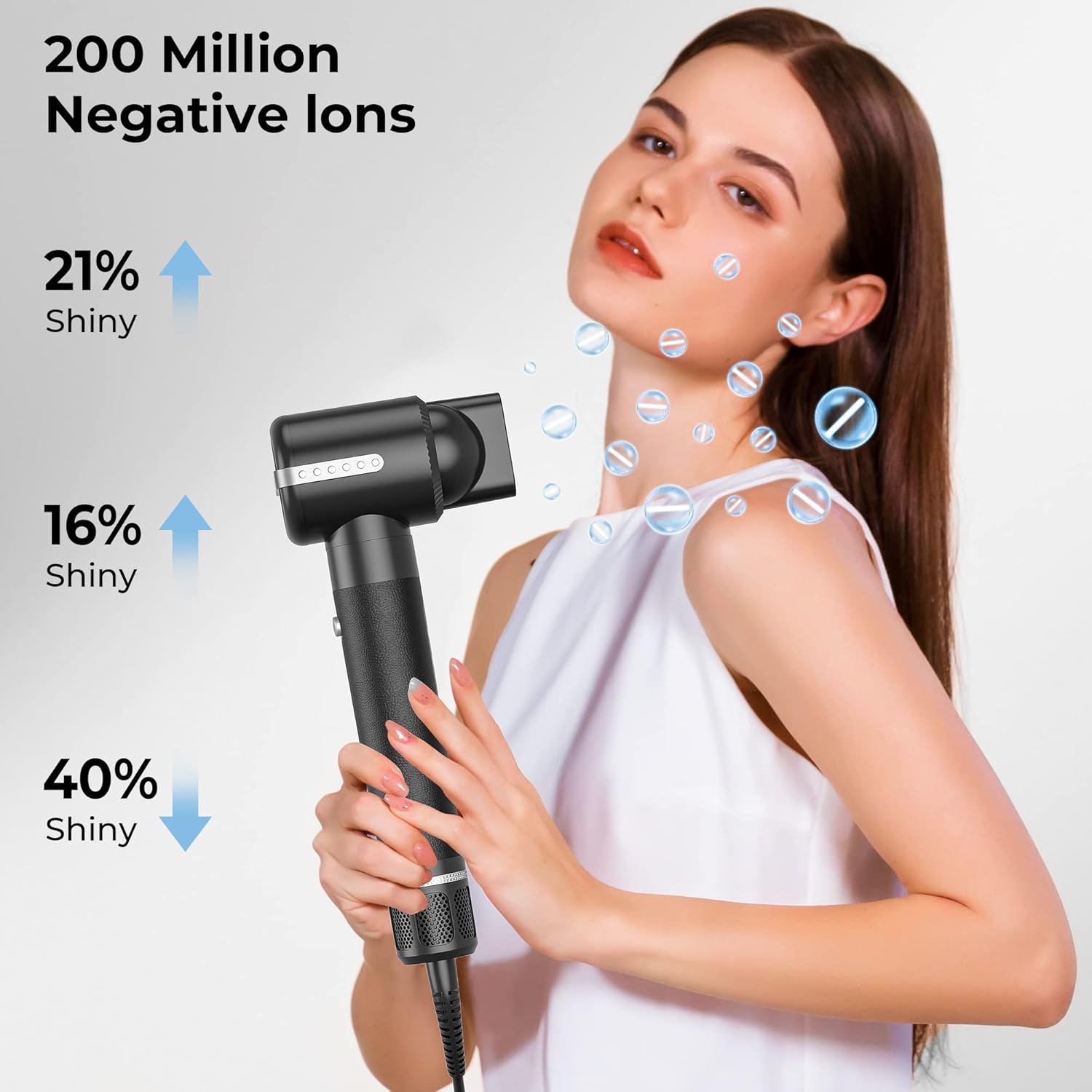 Brosse soufflante 7 en 1 - 10000 TR/MIN - 200M ions - diffuseur bouclés