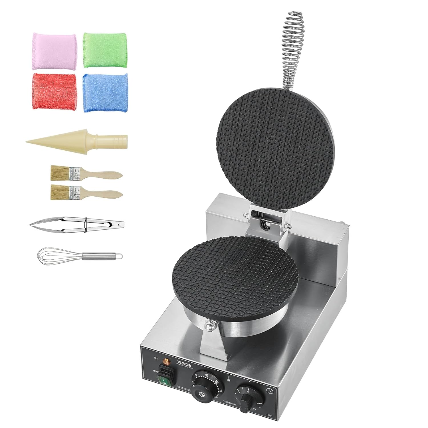 VEVOR - Gaufrier commercial inox 1230W - température et minuteur