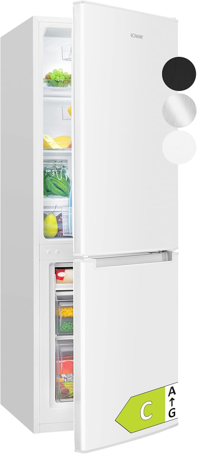 Bomann - Réfrigérateur congélateur 173L, éclairage LED, bac légumes, KG7359