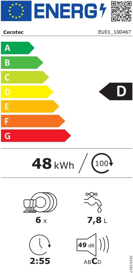 Cecotec - 6 couverts - 5 programmes, départ différé