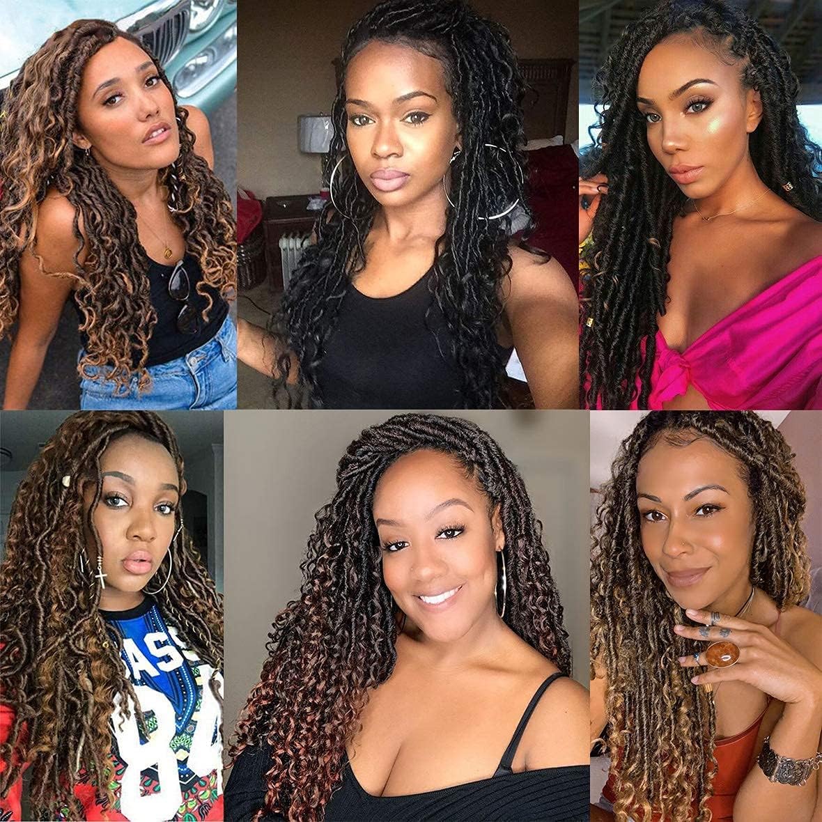 Xtrend - Boho Faux Locs 18 pouces - 8 paquets, pré-bouclés, 14 mèches, T30#