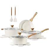 SENSARTE 13 Pièces Lot Poele et Casserole Induction, Céramique Revêtement Antiadhésif, Batterie d...