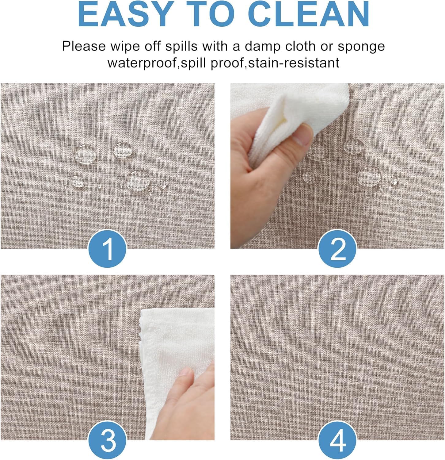 DWCN - nappe ronde effet lin 160 cm - imperméable lavable facile