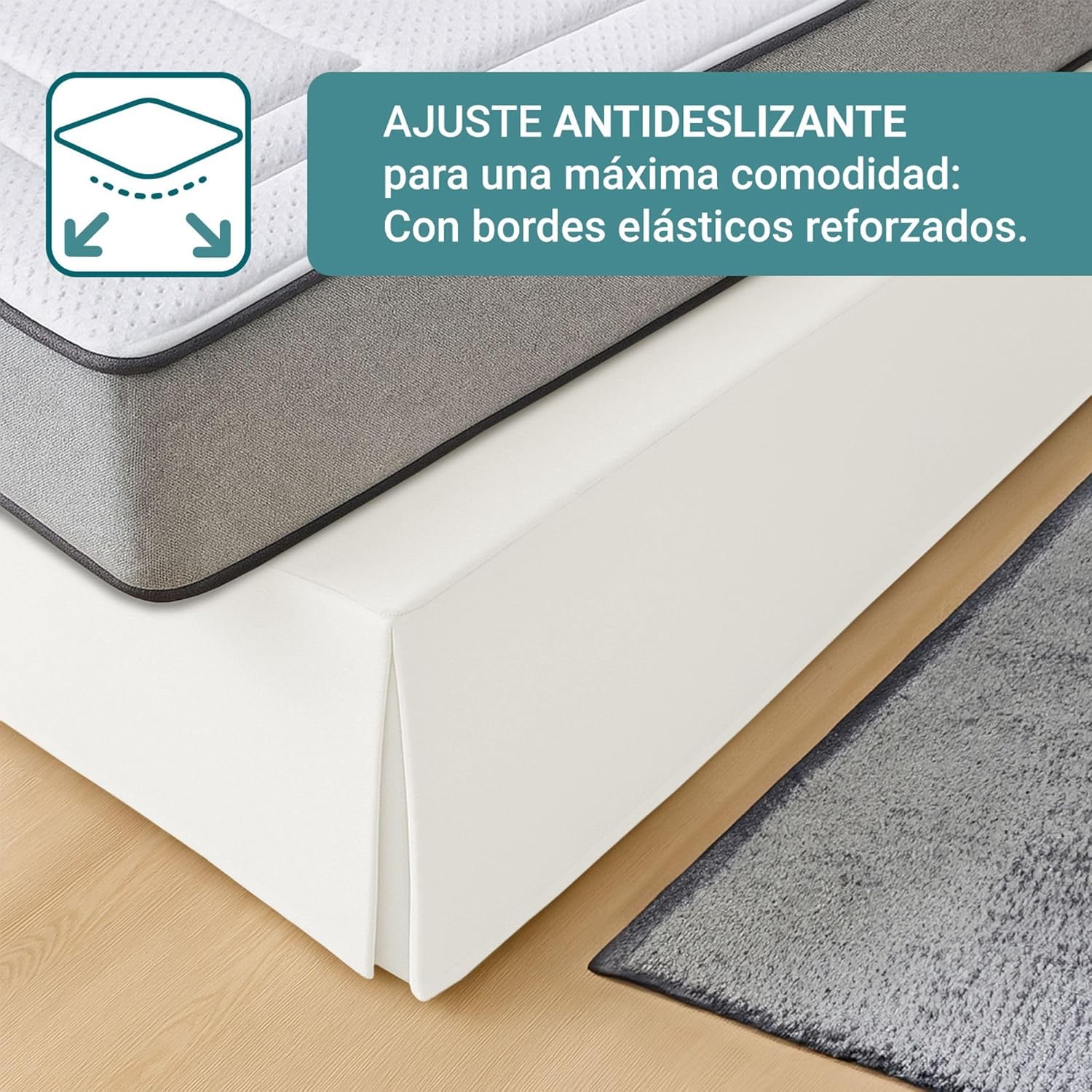 Housse de canapé - modèle espagnol - 160x190/200 cm - ajustement antidérapant, respirant, blanc