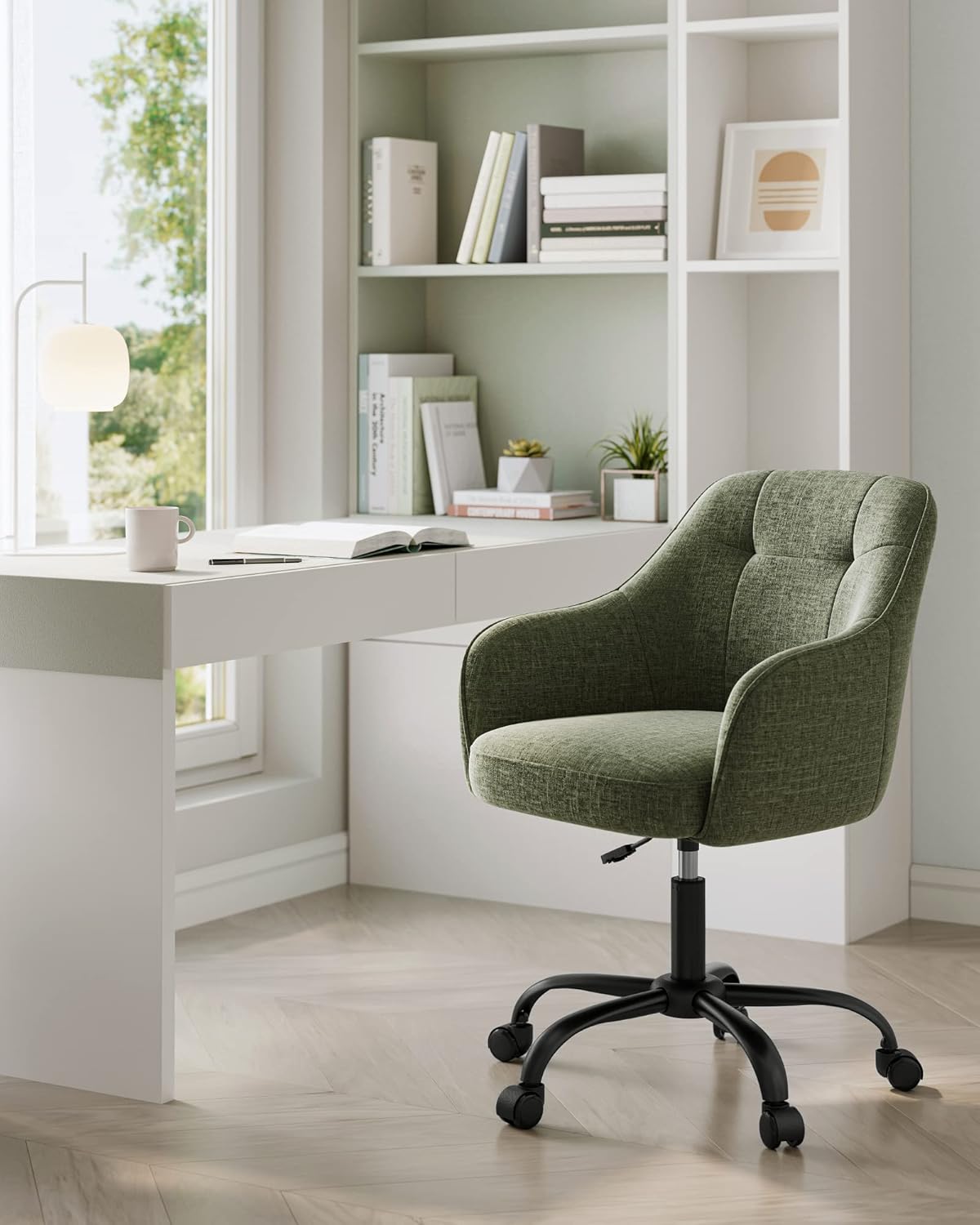 SONGMICS - fauteuil ergonomique - tissu coton-lin - acier, 110kg, réglable - OBG019C01
