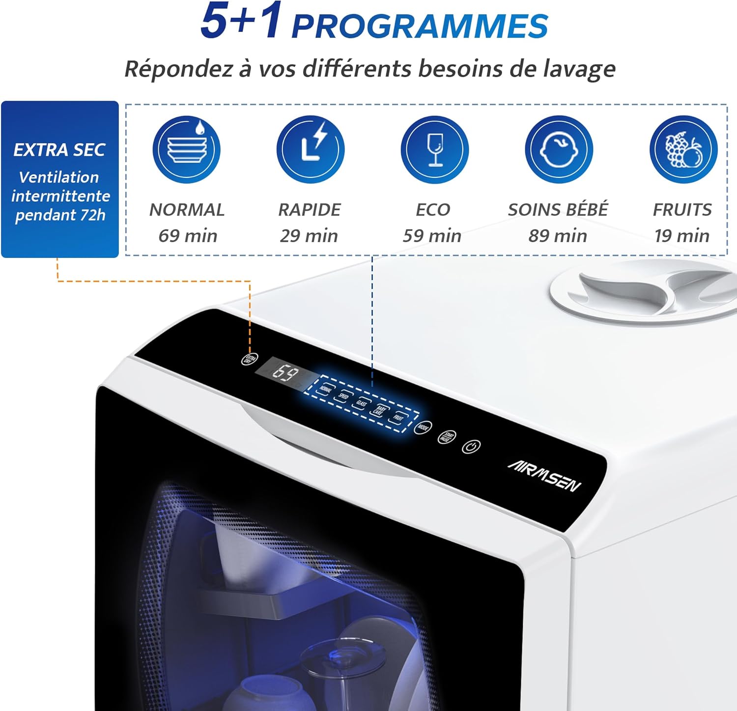 AIRMSEN - 5L, écran LED tactiles