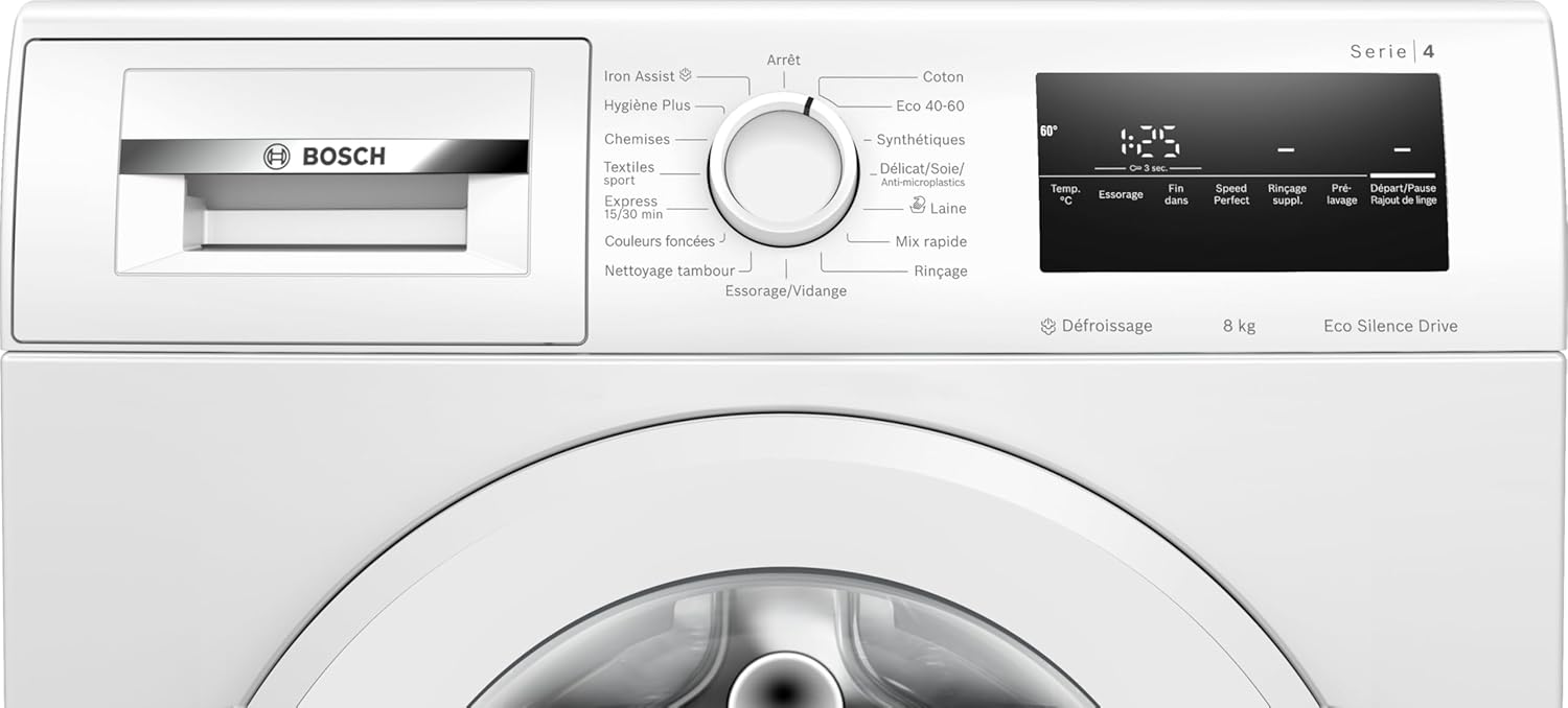 Bosch - Série 4 - 8 kg, 1400 tr/min, hublot - lavage efficace - WAN2827UFR