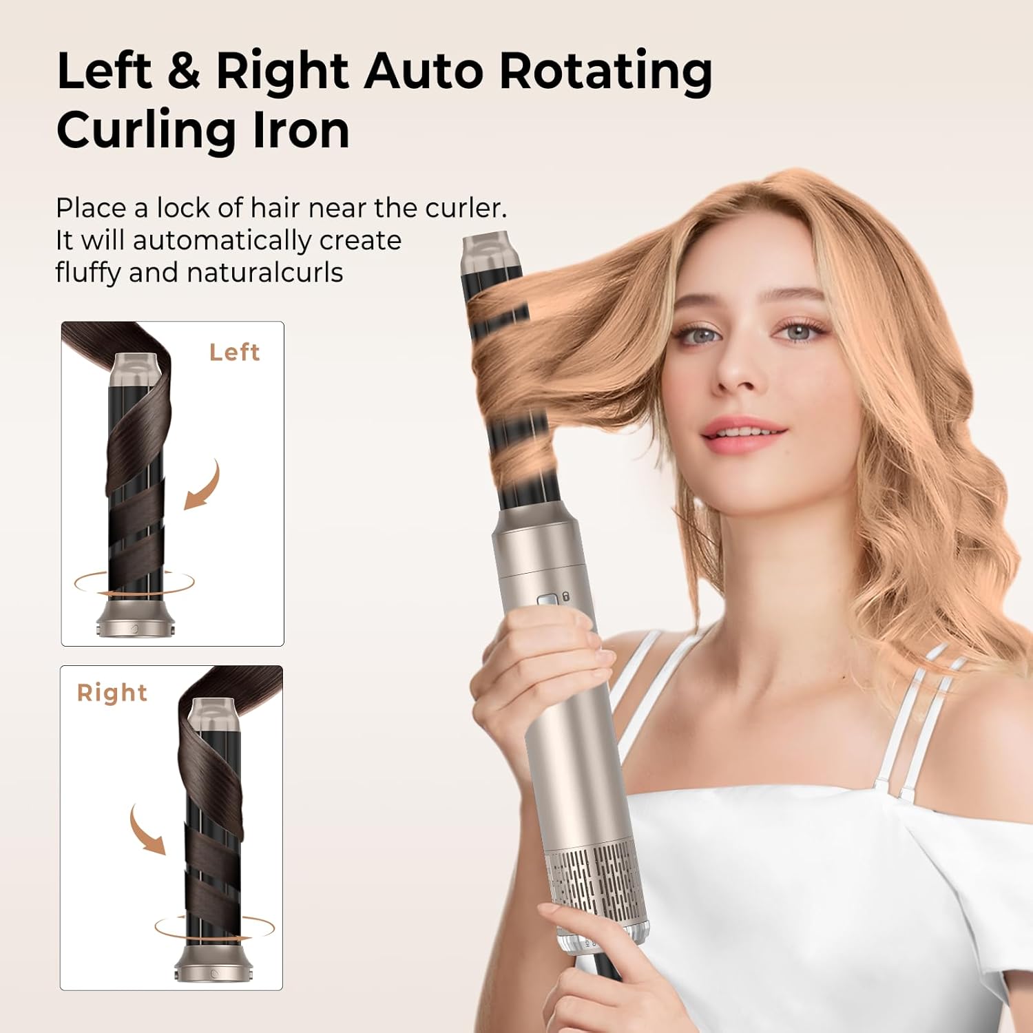 Mogawave - Air Styler 6 en 1 - 1000W - 3 températures, sèche, boucle, lisse