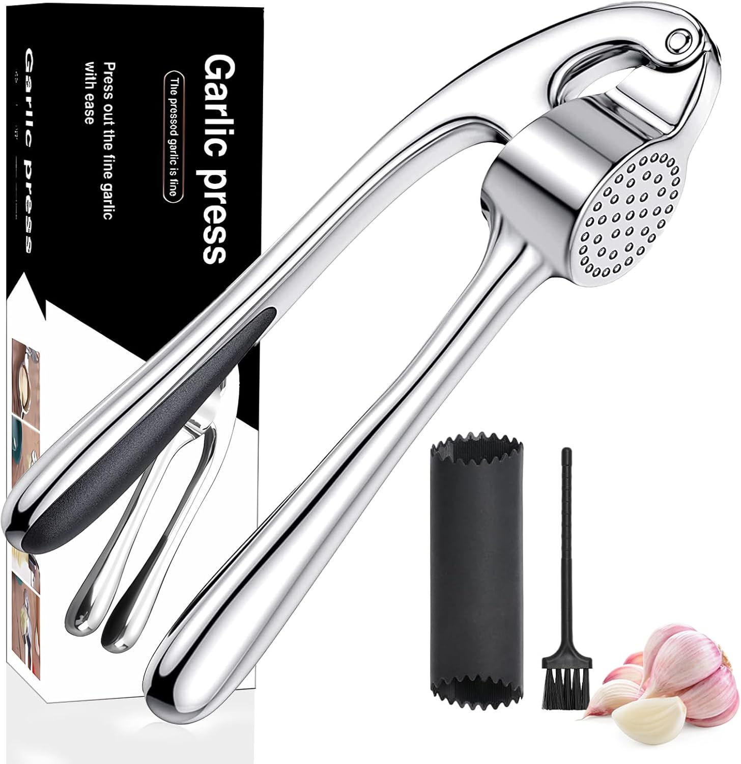 Presse-ail inox - facile à nettoyer, durable, argenté, professionnel