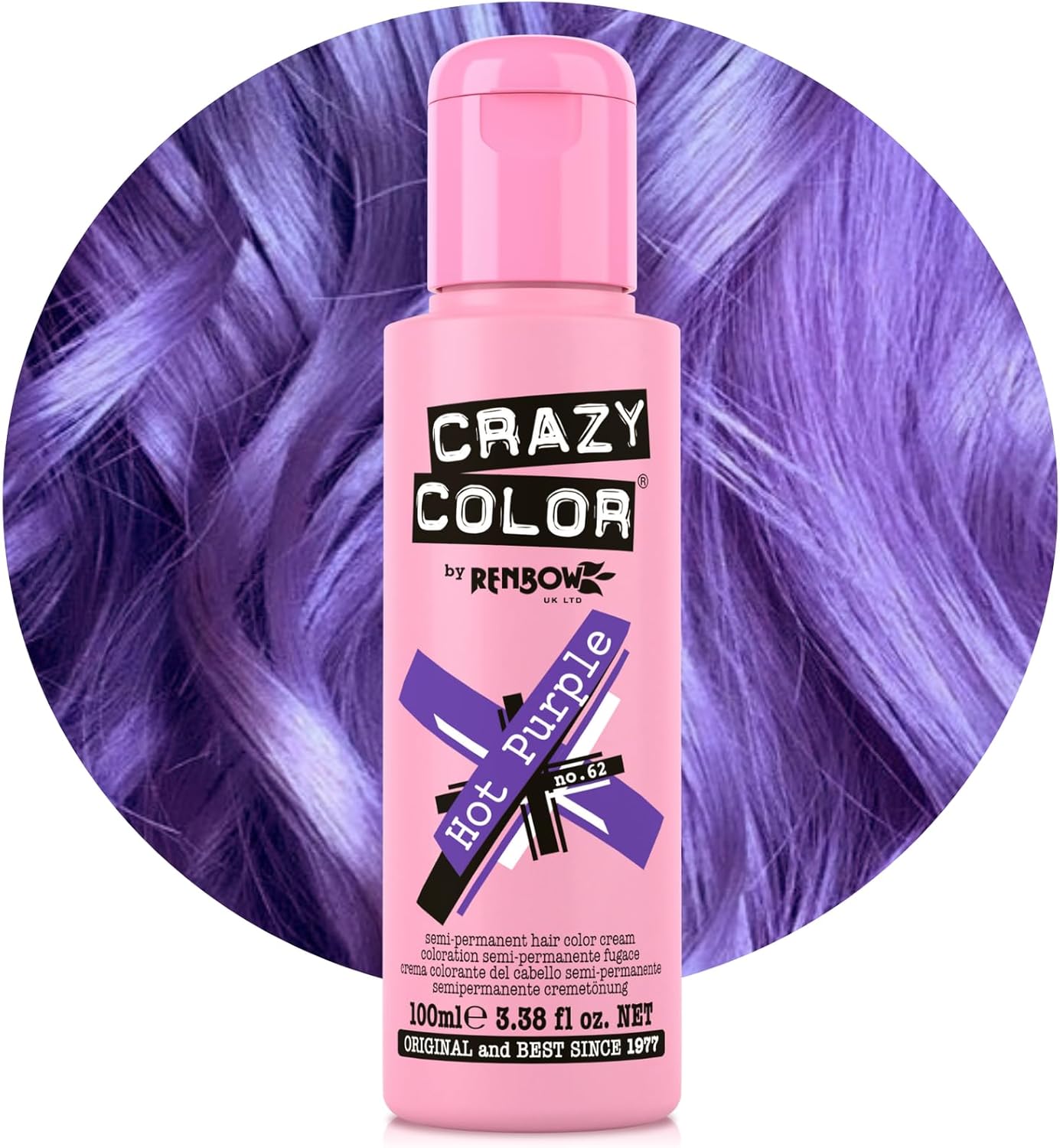 Coloration Semi-Permanente - Violet Hot, tenue courte, 100ml, no.62