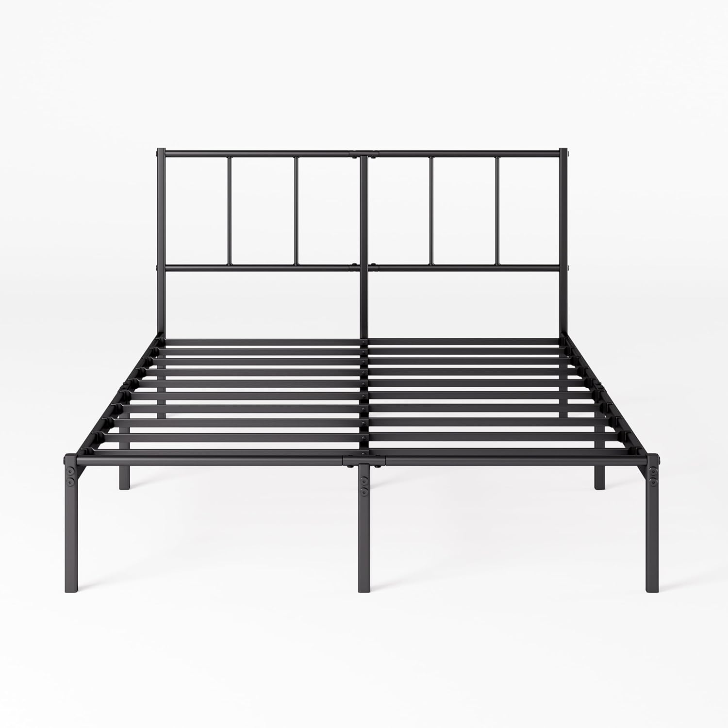 Zinus - Justin - 140x190 cm - sommier métal, tête de lit, rangement