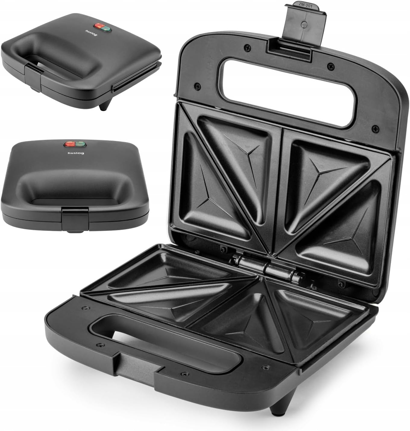Appareil à croque-monsieur - 750W - plaques triangles - revêtement antiadhésif - dimensions compactes