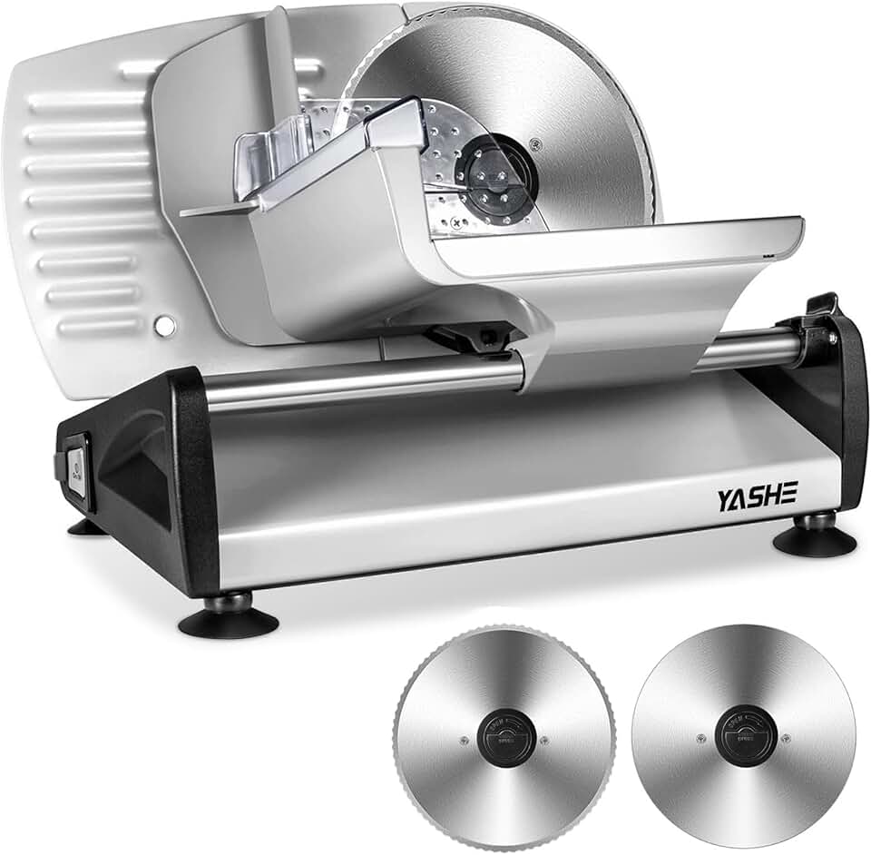 YASHE - trancheuse série SL-518 - 19cm, 250W, épaisseur réglable, sécurité, SL-518